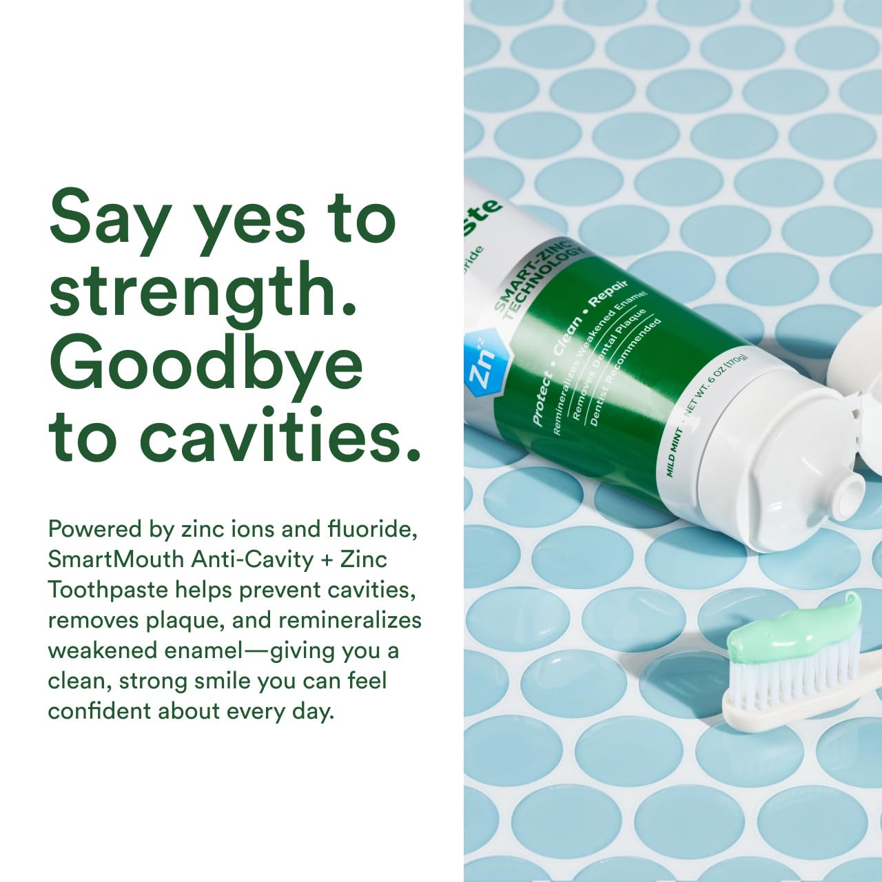 SmartMouth toothpaste on toothbrush demonstrating easy daily use benefit
