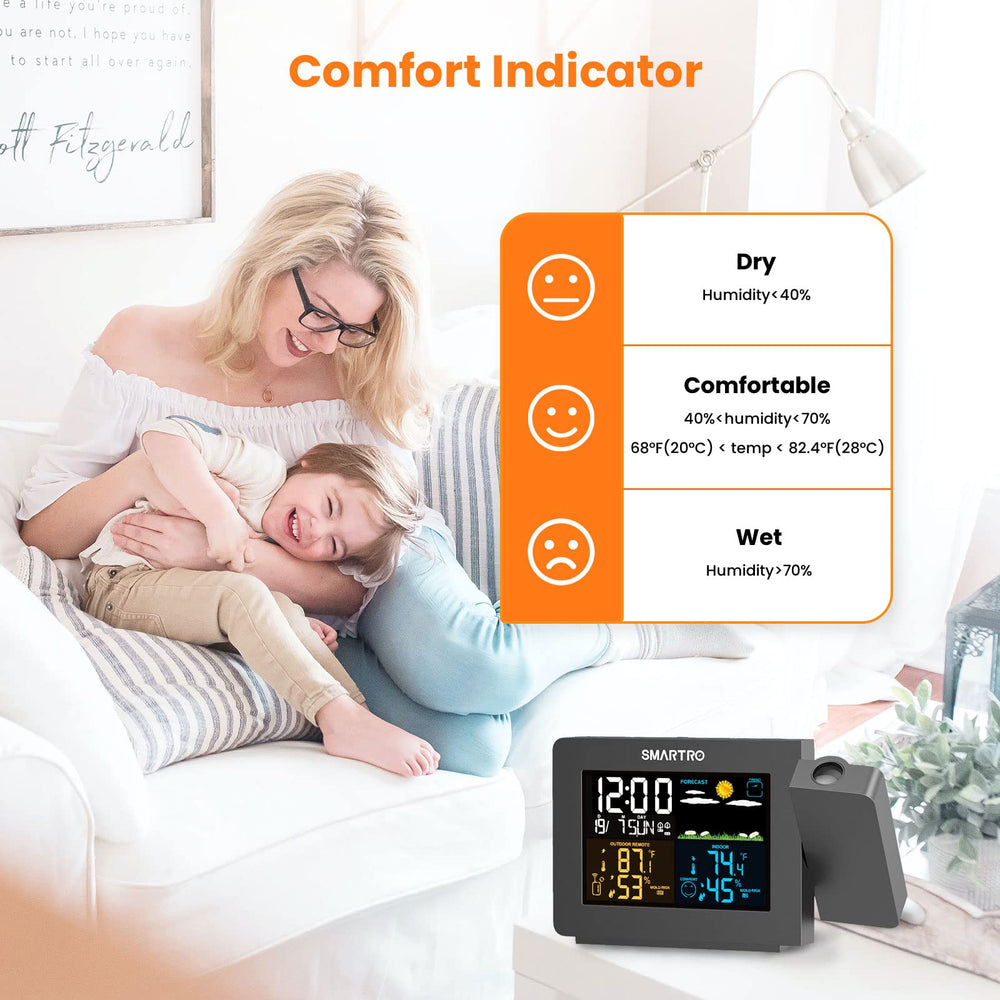 SMARTRO SC91 side view of projection angle and brightness controls for personalized settings