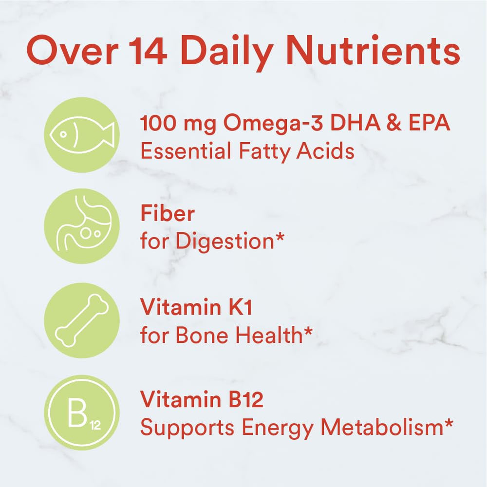 Smartypants etiqueta con lista de ingredientes y dosis para consulta rápida