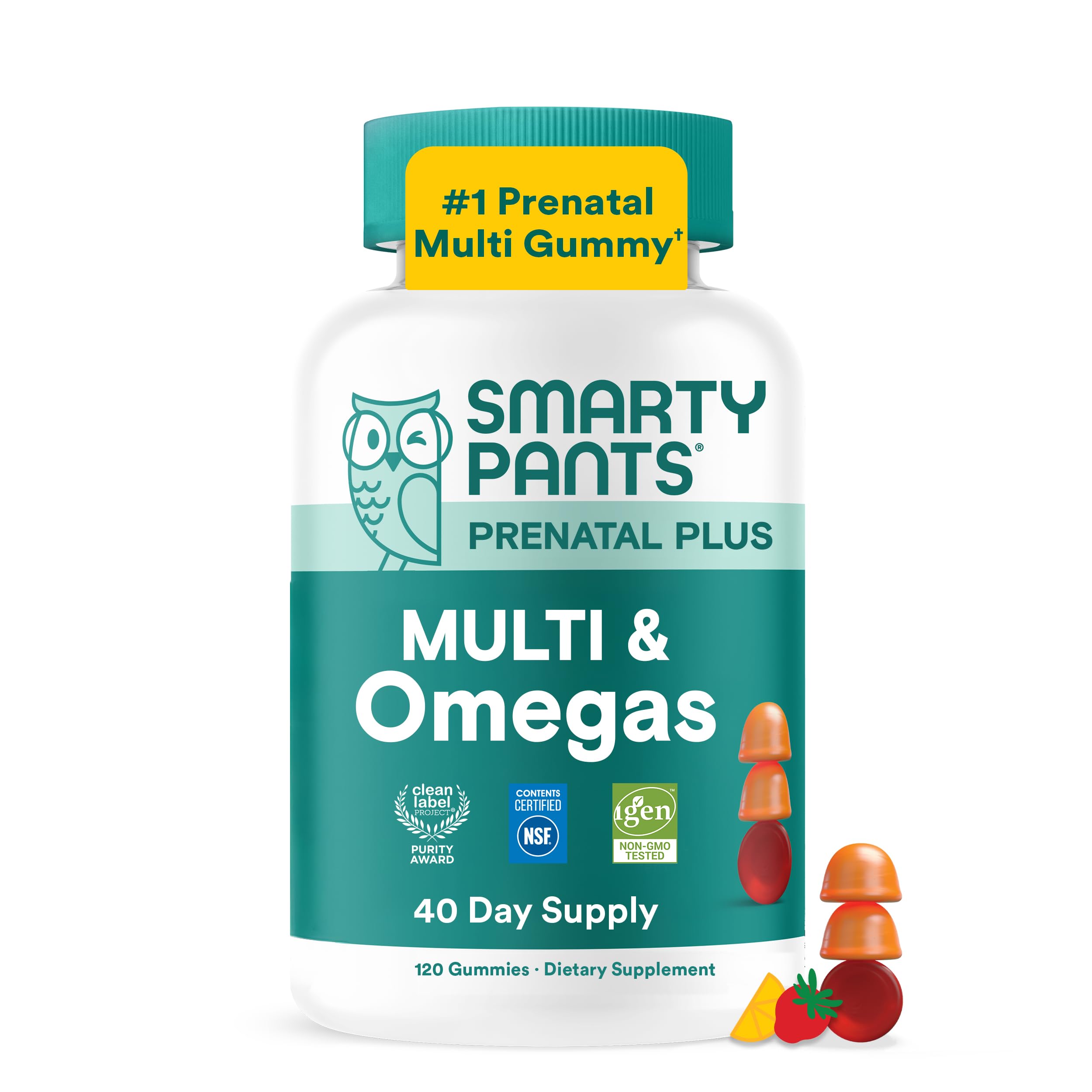 SmartyPants front package showing bottle and label, clear ingredient list benefit