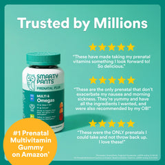 SmartyPants three gummies on a spoon, convenient daily serving visual and ease benefit