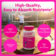 SmartyPants etiqueta con lista de ingredientes destacados y formas activas