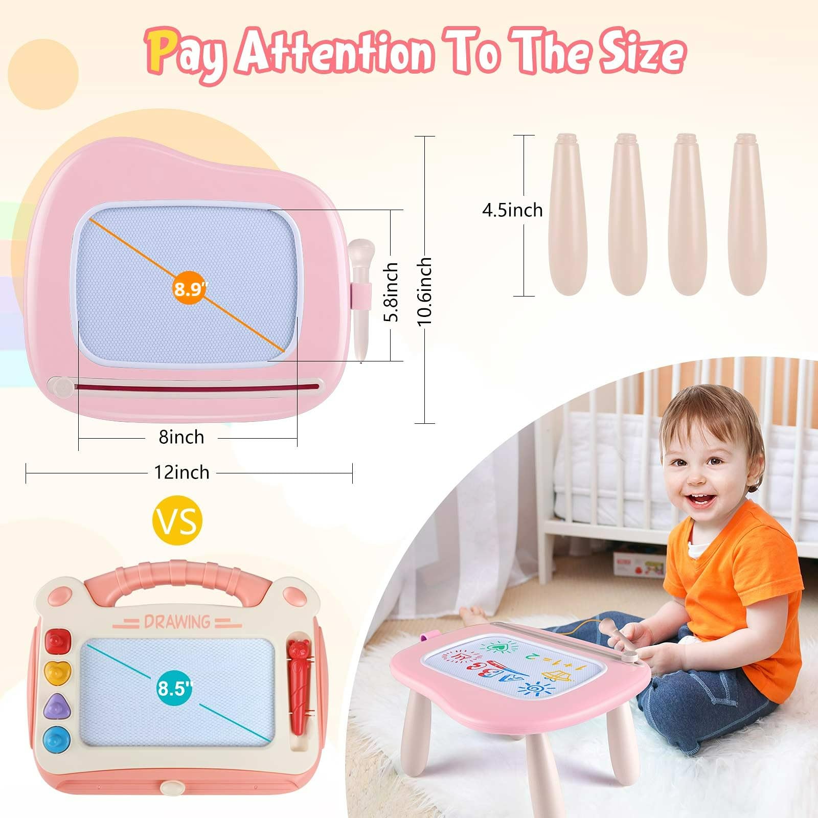 Smasiagon stylus close-up highlights tethered pen and easy grip for toddlers