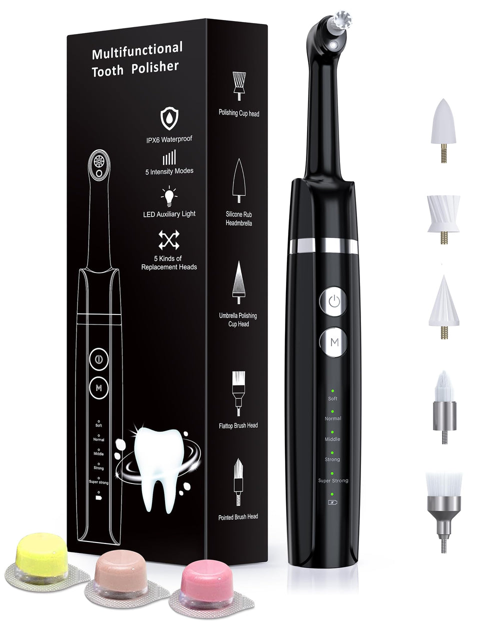Smile-Aid front view of polisher showing compact design and ergonomic grip, improves handling