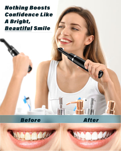 Smile-Aid LED light illuminating teeth during use for clearer polishing visibility and precision
