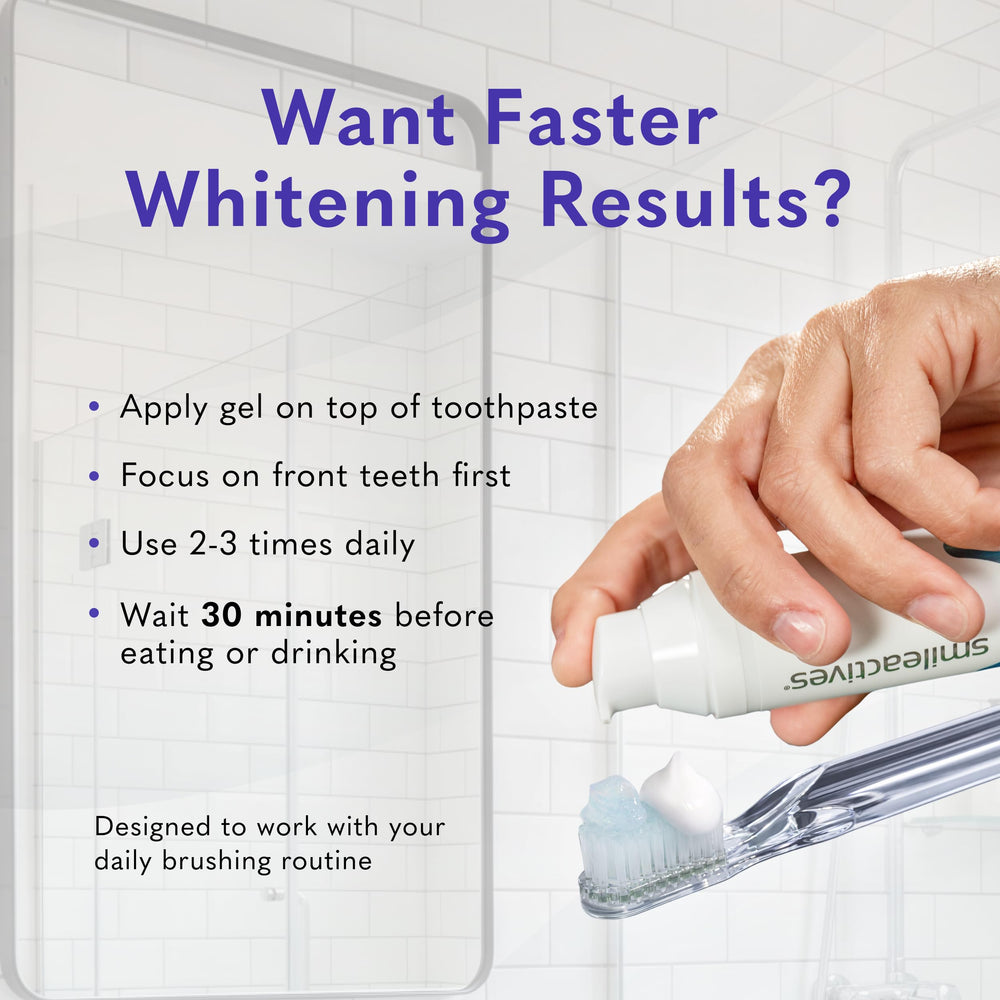 smileactives brushing in use model using gel and toothpaste to reach crevices benefit