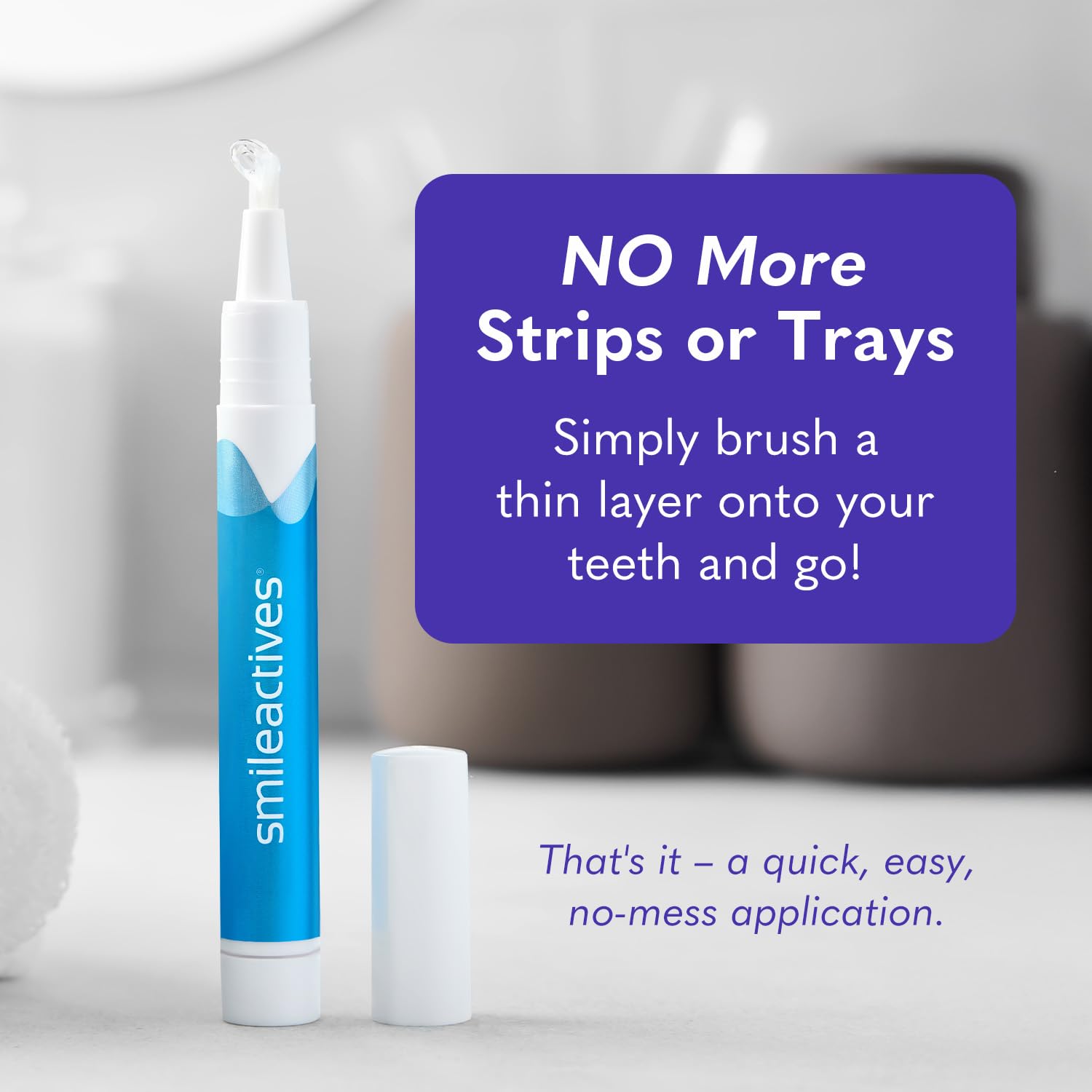smileactives in bathroom lifestyle scene demonstrating effortless daily use