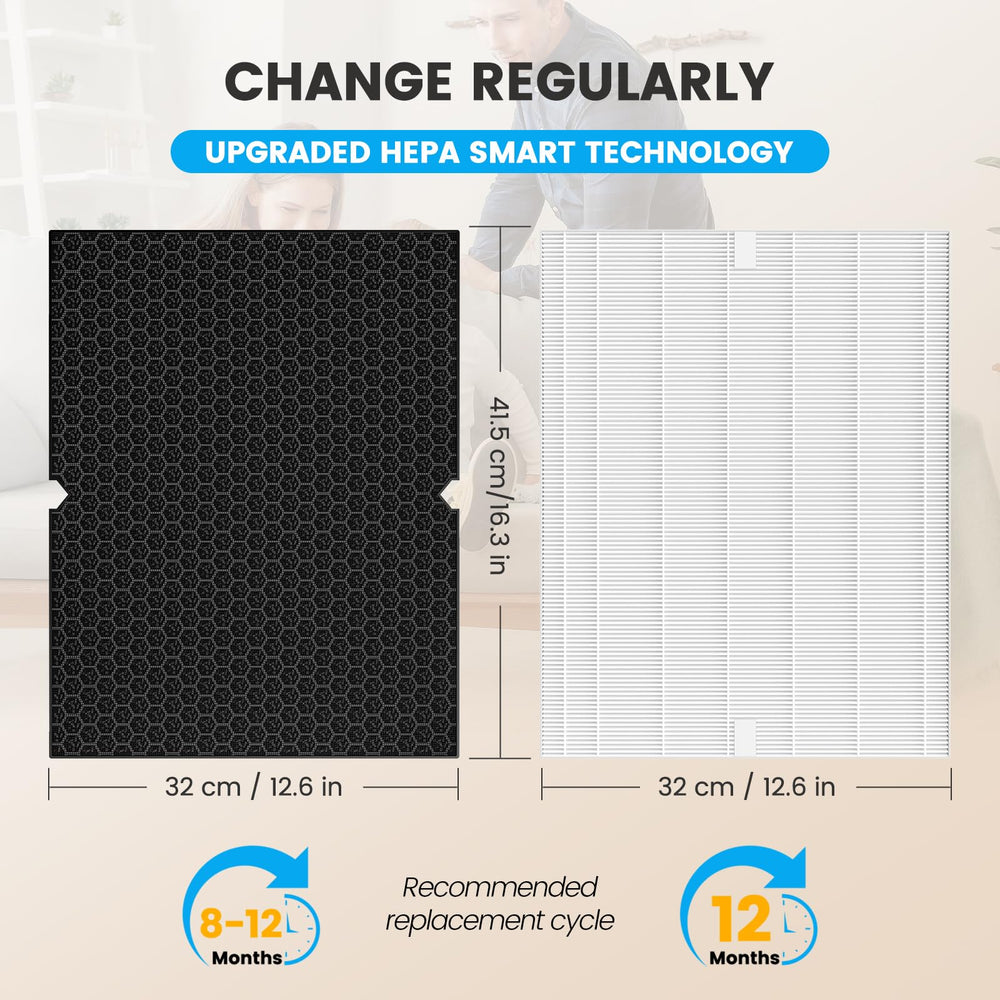 Smilyan filter dimensions scale view with ruler showing exact fit and installation assurance