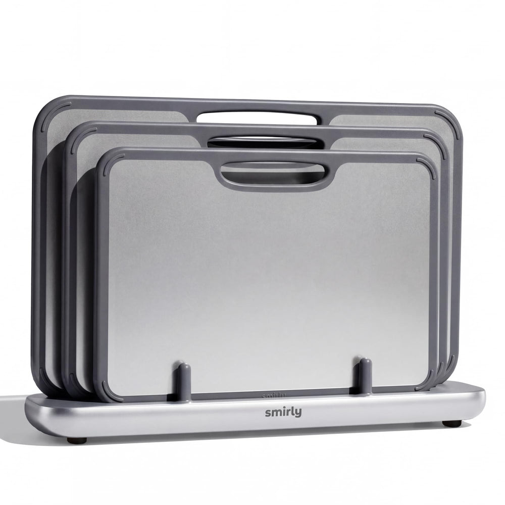 SMIRLY front packaging showing the 3-pack and holder, tidy storage benefit