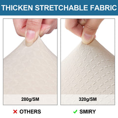 Smiry side profile showing elastic edge secured under seat for stable, snug fit