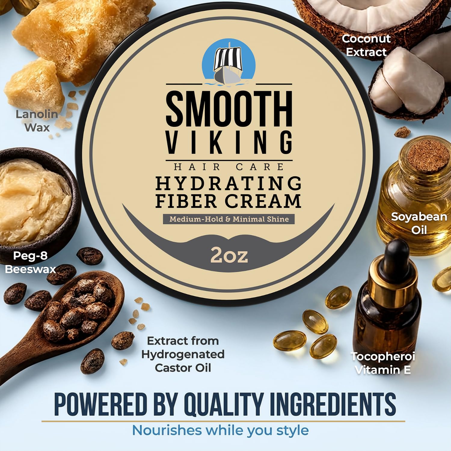 Smooth Viking textura cremosa en primer plano que facilita peinar y distribuir