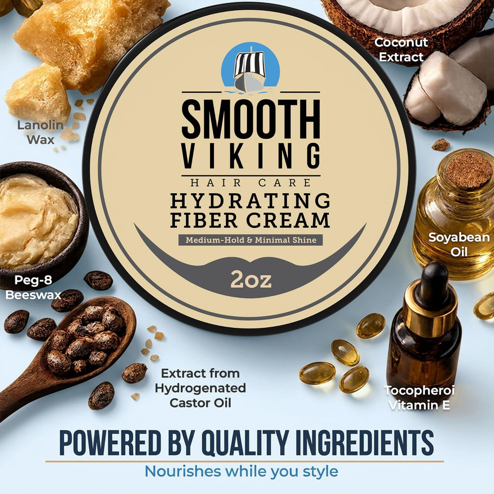 Smooth Viking textura cremosa en primer plano que facilita peinar y distribuir