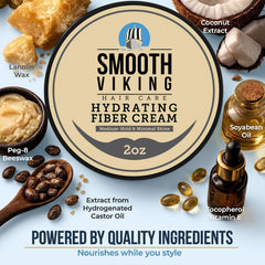 Smooth Viking textura cremosa en primer plano que facilita peinar y distribuir