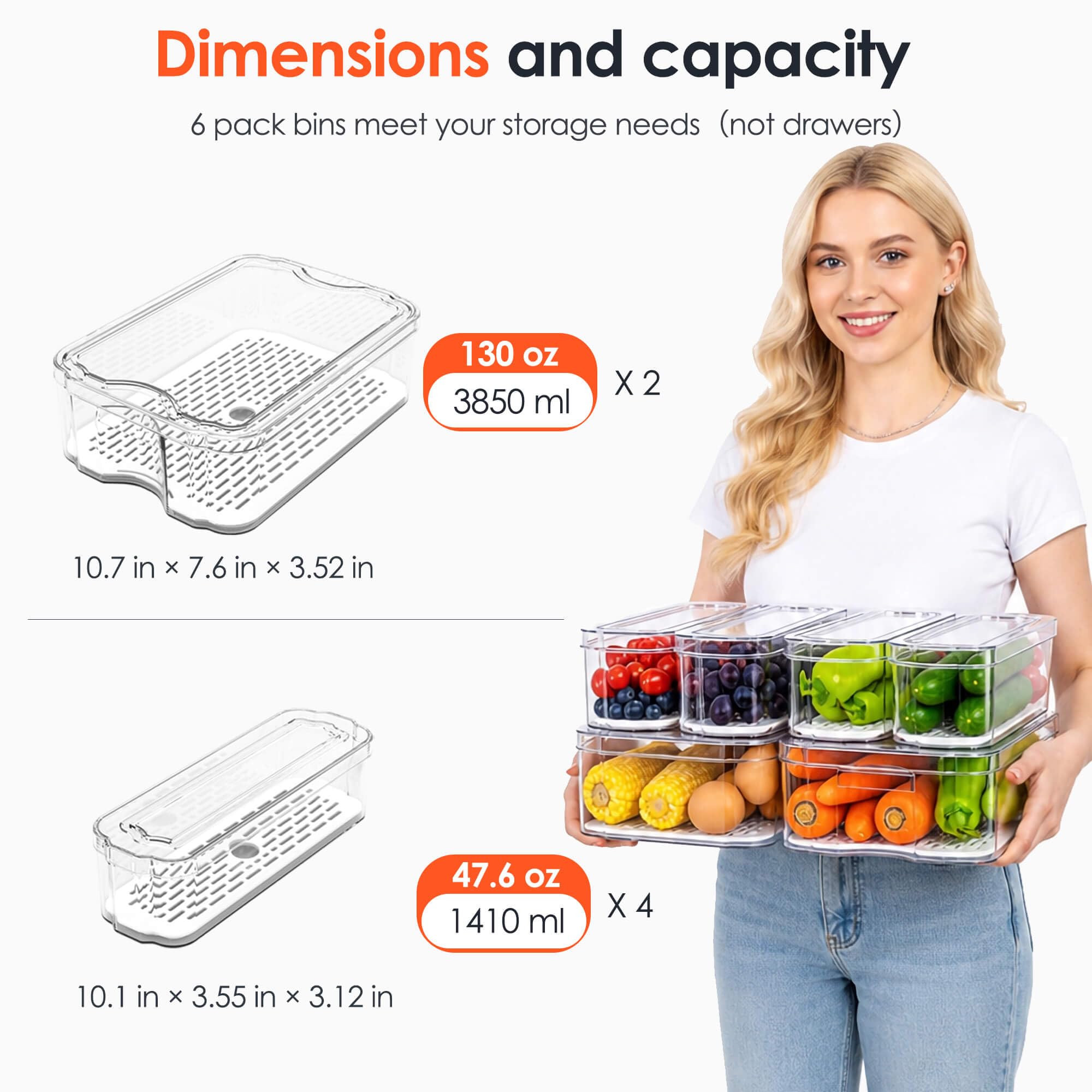 SMRCAD uso con frutas y verduras manteniendo frescura y fácil visibilidad