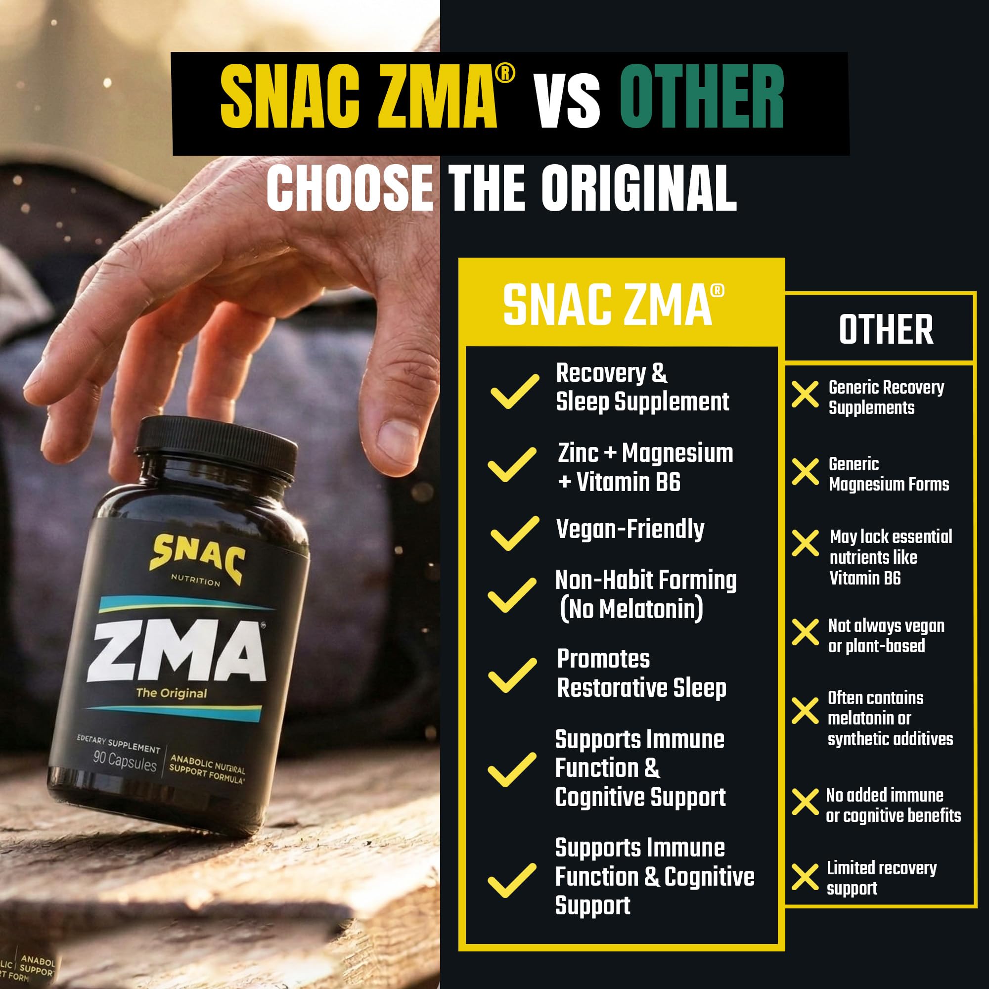 SNAC producto colocado en dormitorio transmitiendo mejor calidad de sueño