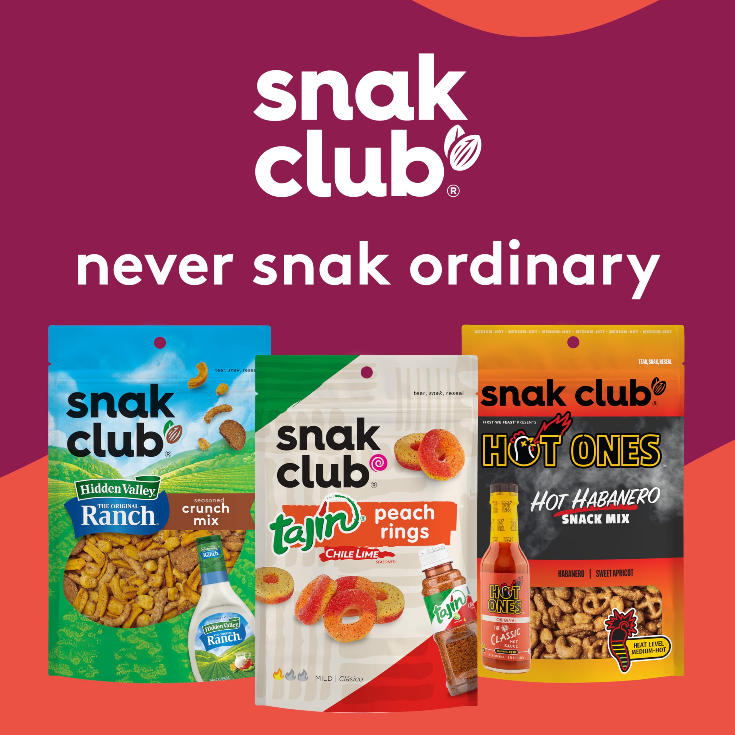 Snak Club ingredientes mezclados sobre mesa mostrando variedad y calidad