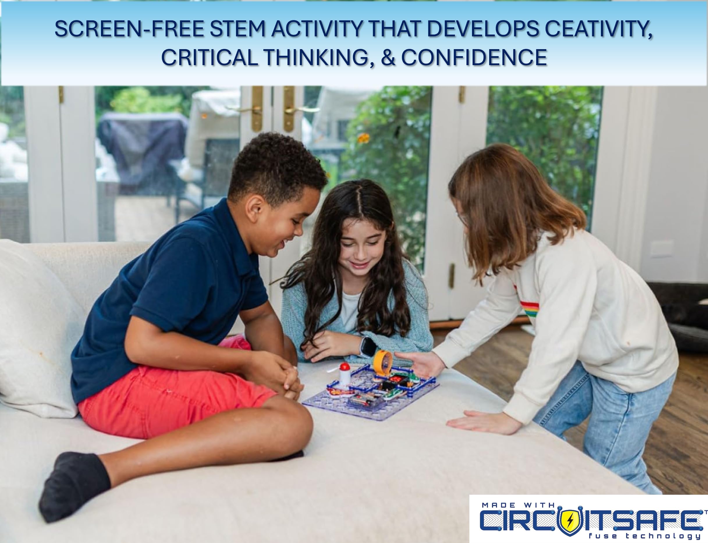 Snap Circuits piezas coloridas ordenadas, facilita identificación y aprendizaje
