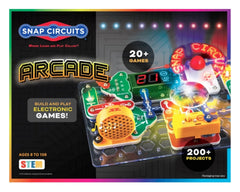 Snap Circuits caja frontal mostrando el kit y contenidos, fomenta exploración