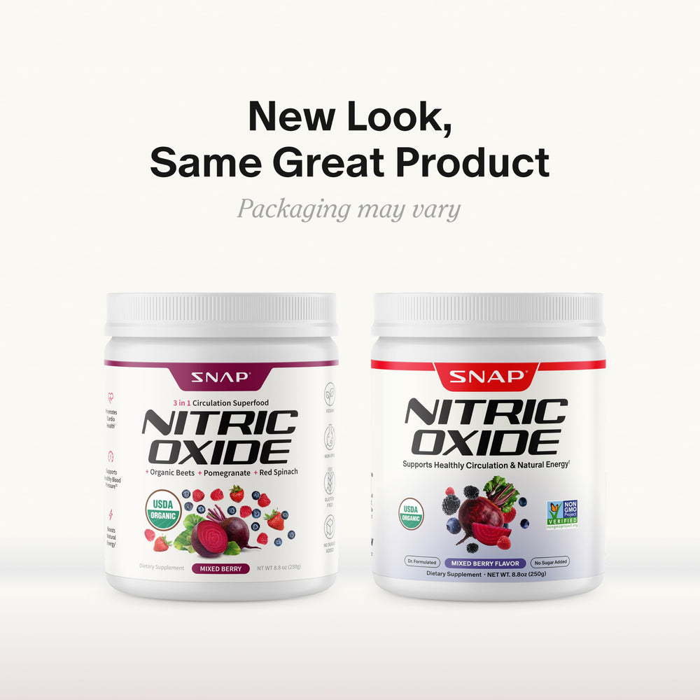 Snap Supplements polvo con frutas mixed berry destacando sabor natural