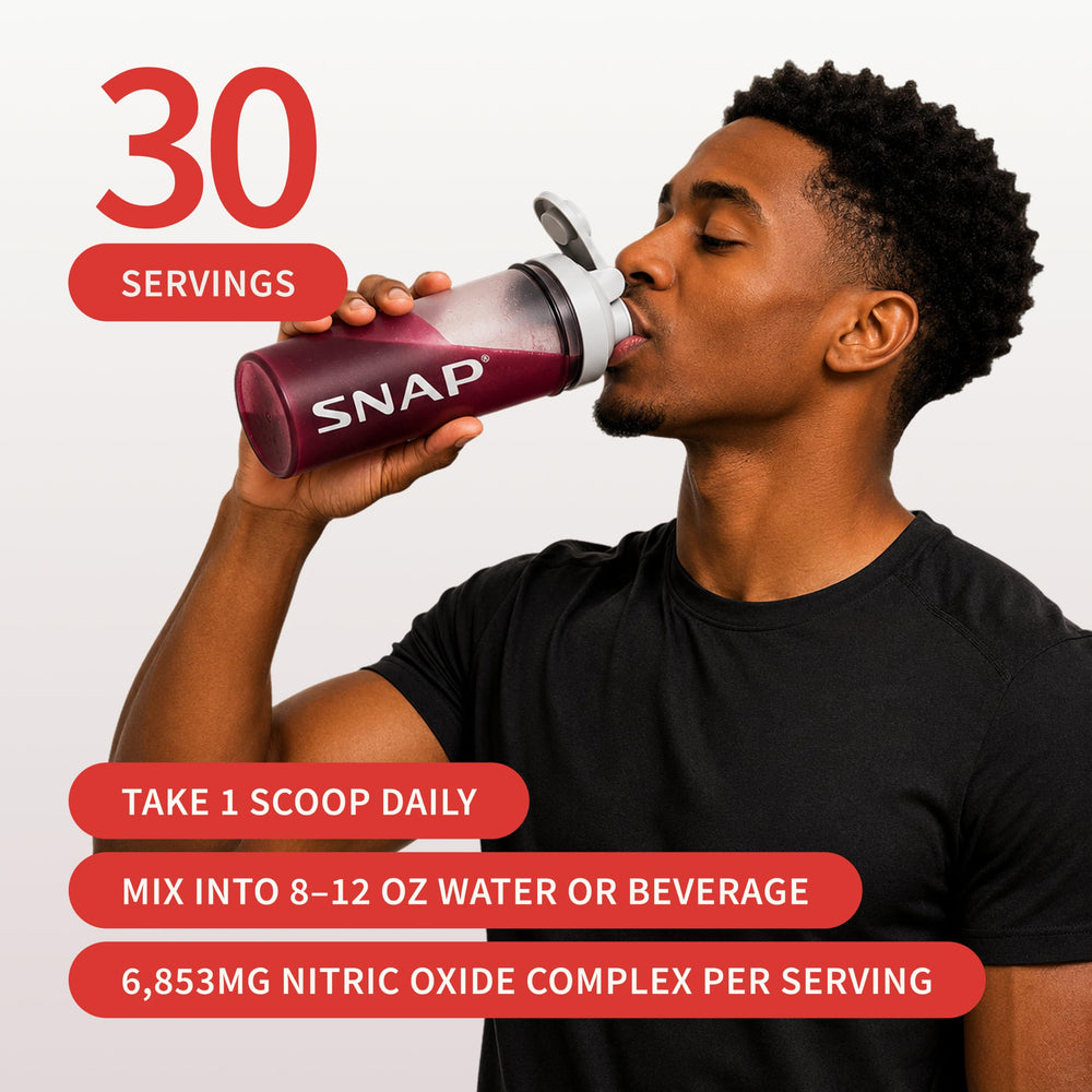 Snap Supplements etiqueta con lista de ingredientes y certificaciones