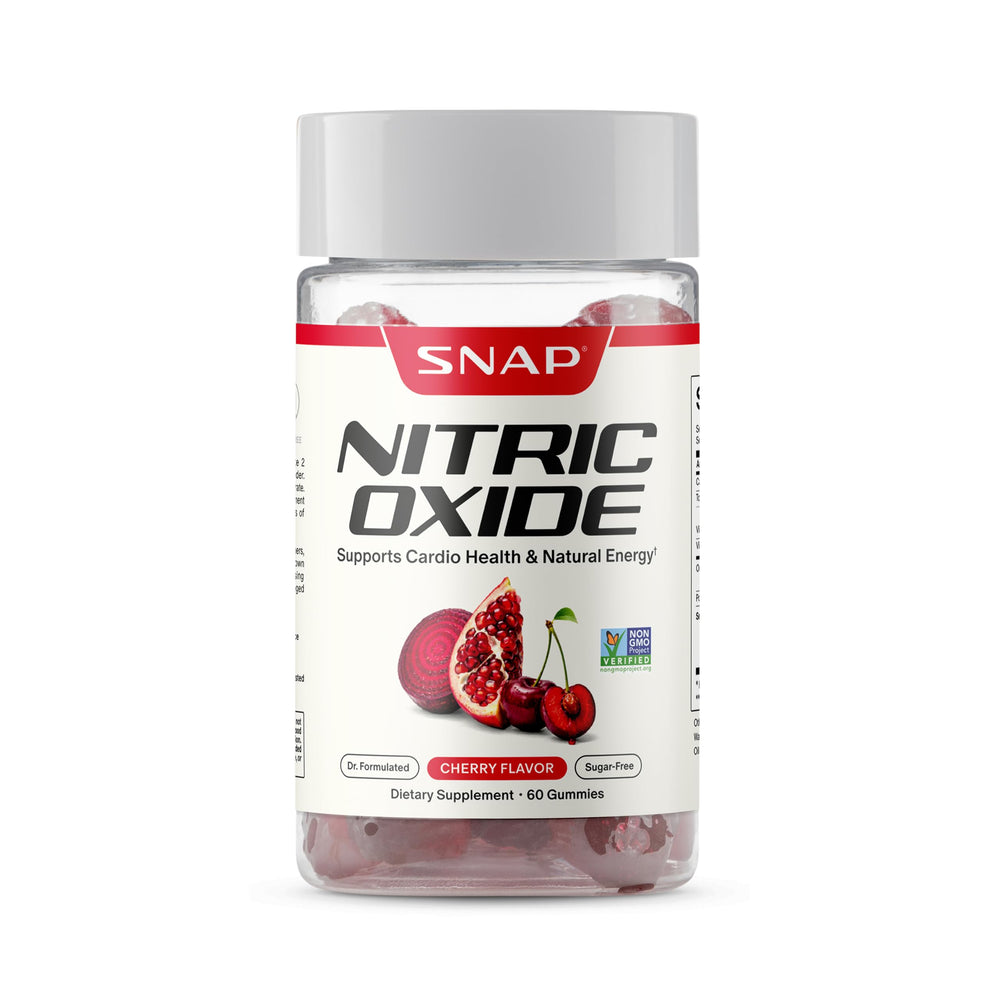 Snap Supplements envase frontal de gomitas remolacha, presentación clara y beneficios diarios