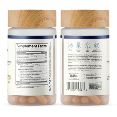 Snap Supplements embalaje presentado como regalo para cuidado masculino