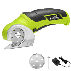 SnapFresh vista frontal del cortador verde con diseño compacto y control seguro