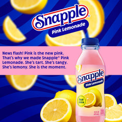 Snapple botella en mano mostrando tamaño portátil y práctico