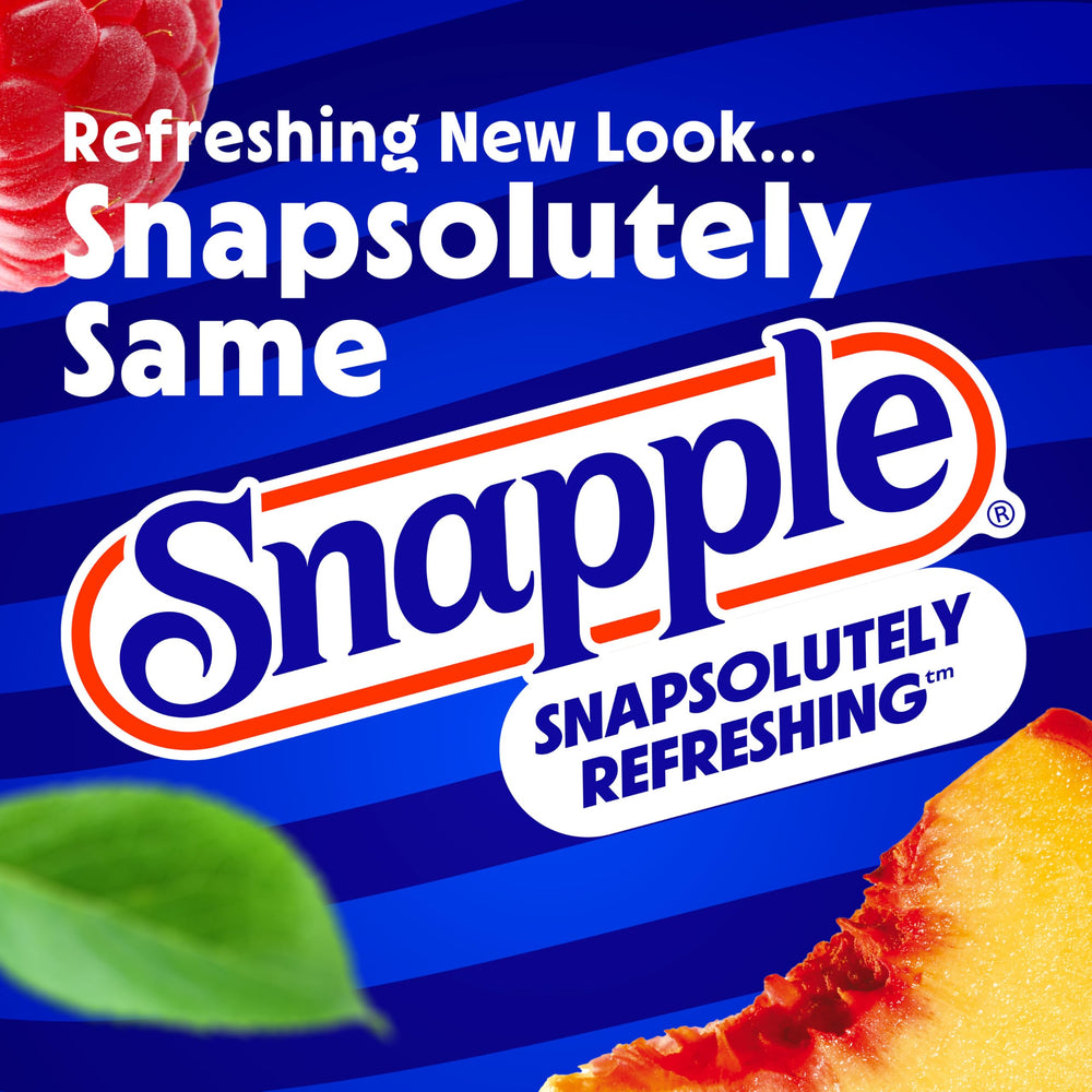 Snapple detalle de etiqueta que destaca ingredientes naturales