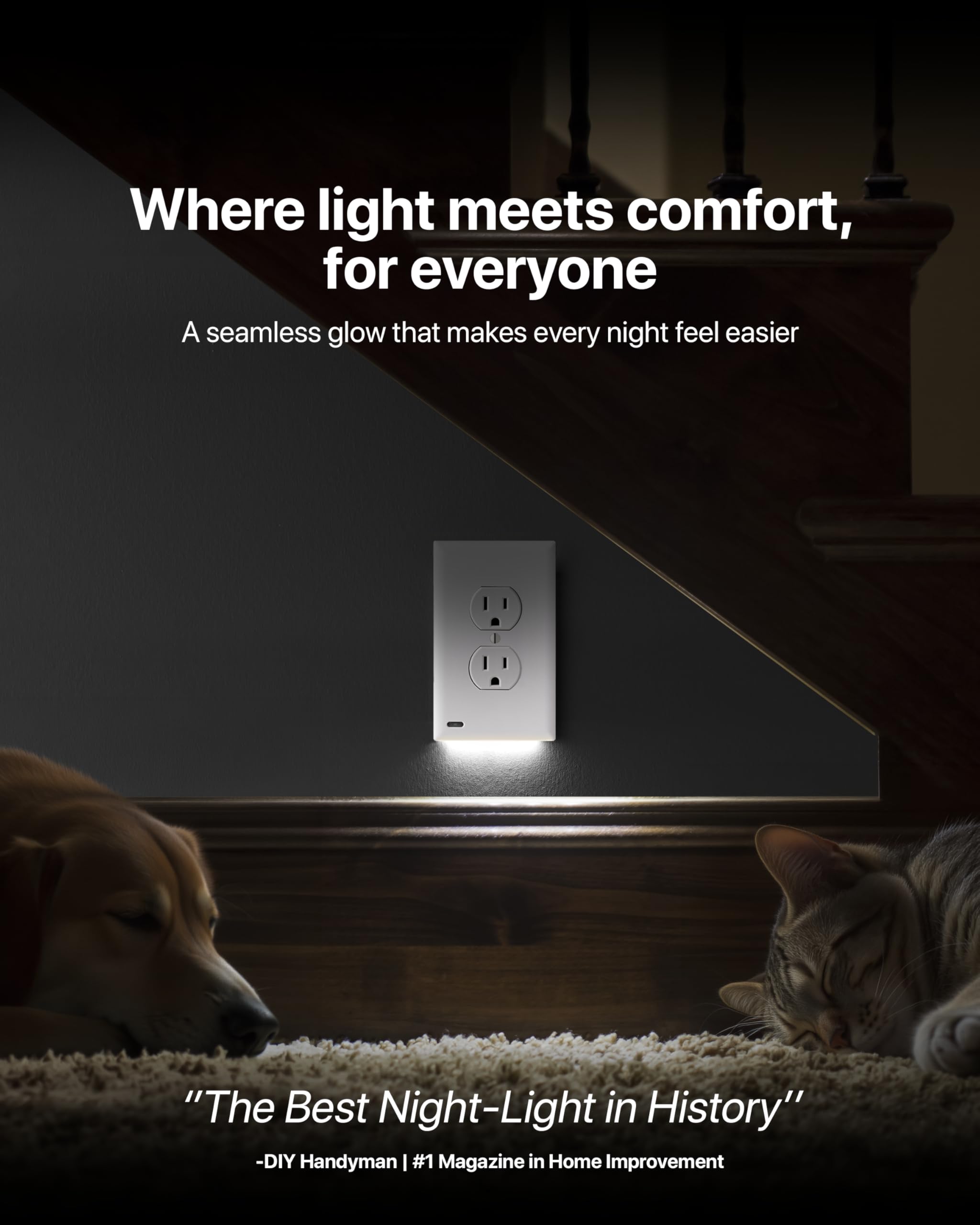 SnapPower detalle cercano del LED mostrando durabilidad y brillo tenue