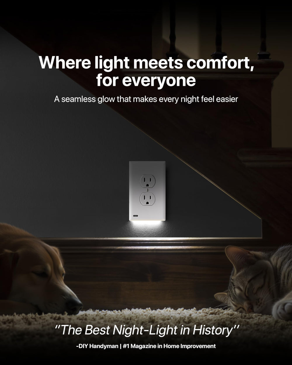 SnapPower detalle cercano del LED mostrando durabilidad y brillo tenue