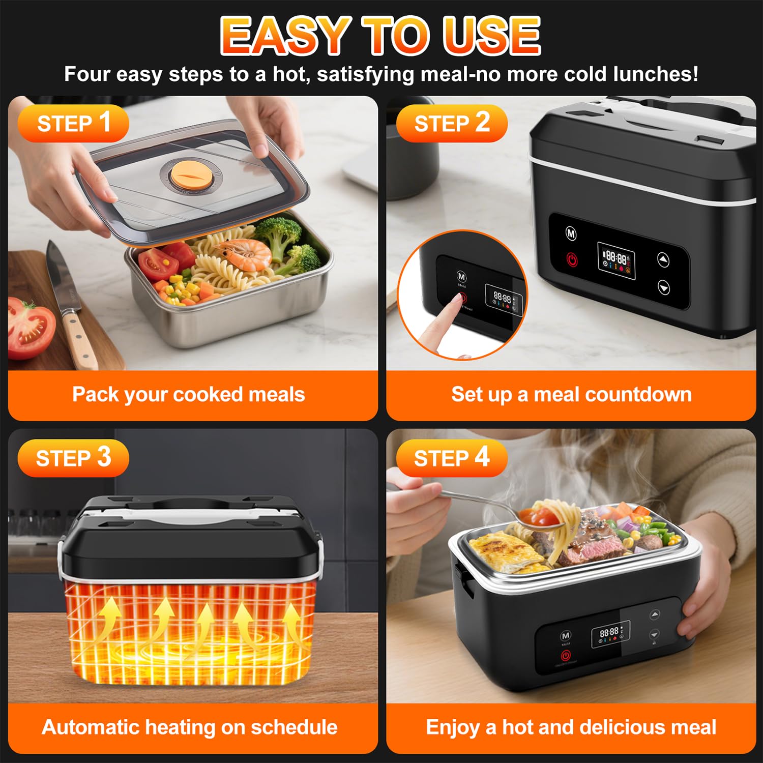 SNIFITAR batería 24000mAh destacada, autonomía prolongada para calentar comidas