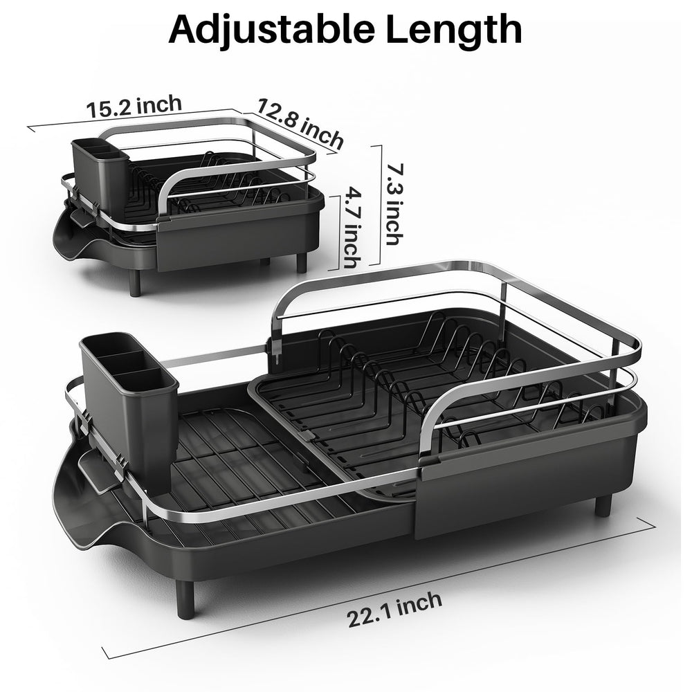 SNTD rack fully expanded to show increased drying capacity for multiple dishes
