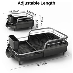 SNTD rack fully expanded to show increased drying capacity for multiple dishes