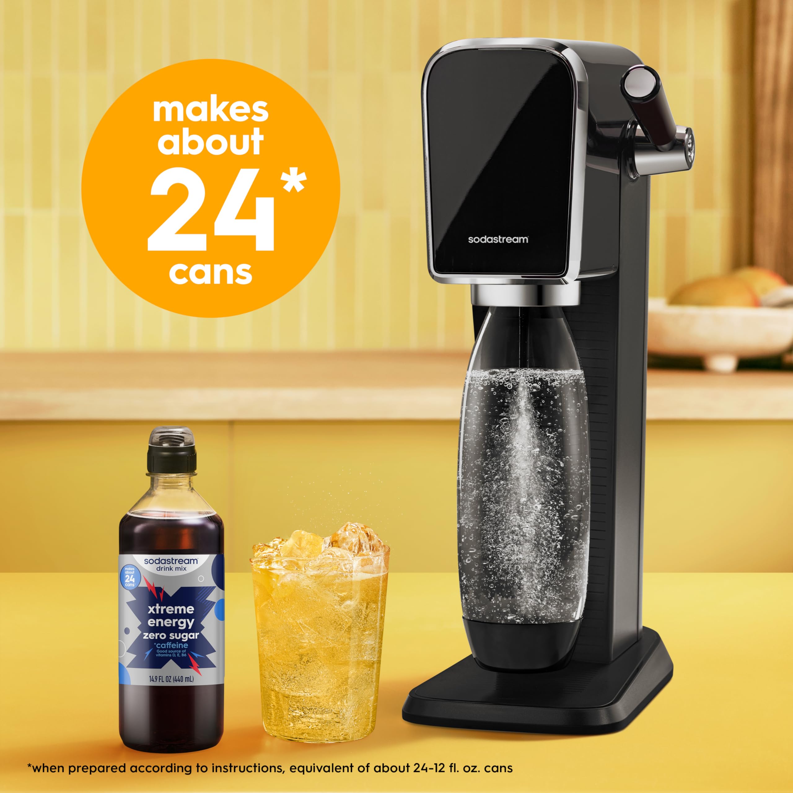 sodastream botella en mano mostrando tamaño y facilidad de uso