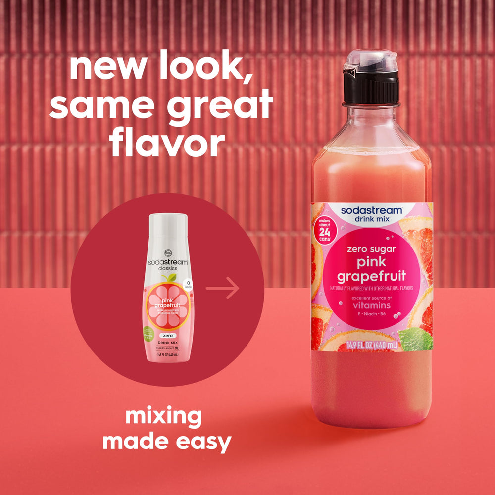 SodaStream etiqueta cercana con ingredientes visibles y fácil lectura