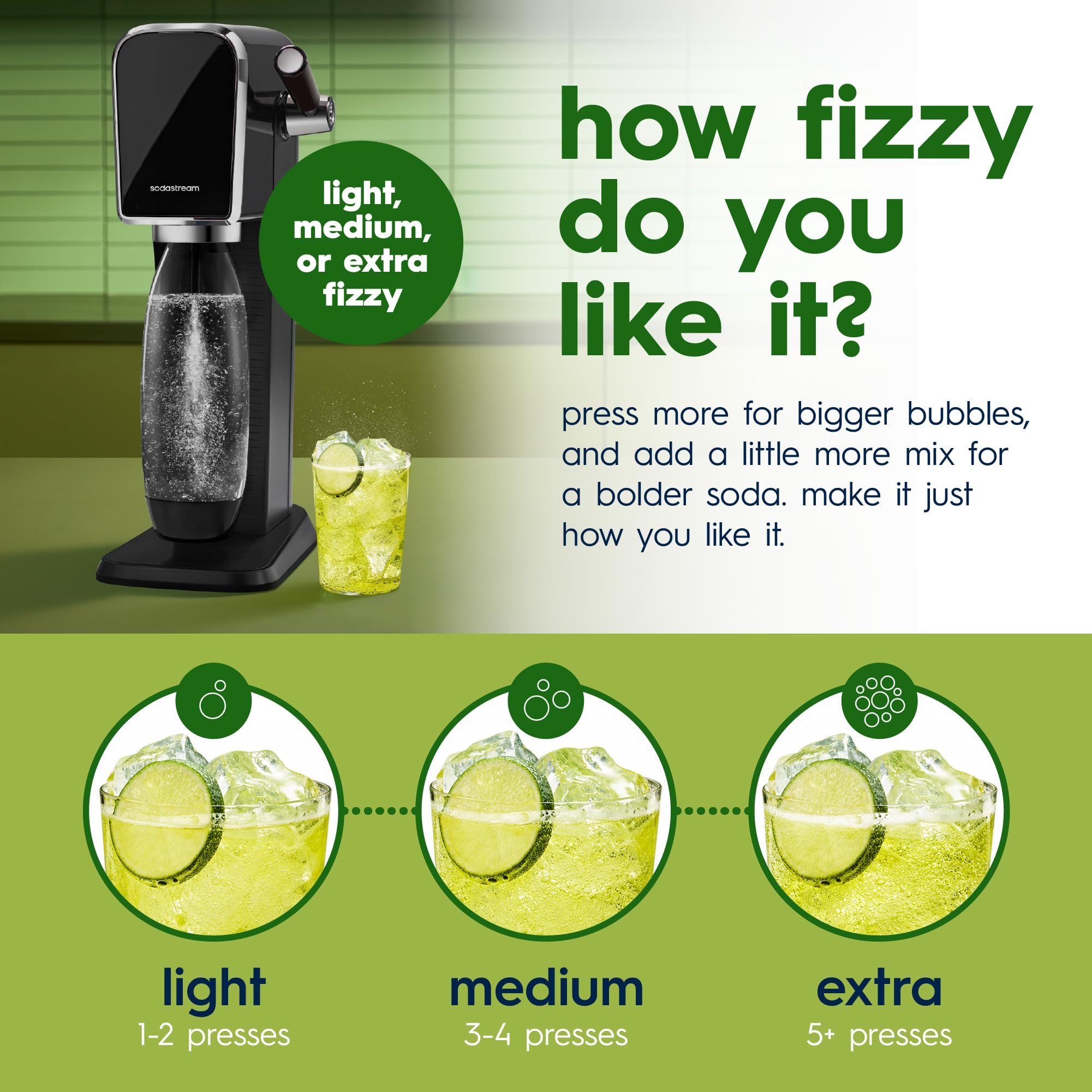 Pack de cuatro botellas SodaStream Diet Mountain Dew listo a usar
