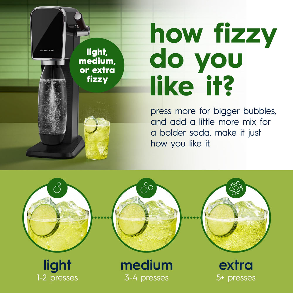 Pack de cuatro botellas SodaStream Diet Mountain Dew listo a usar