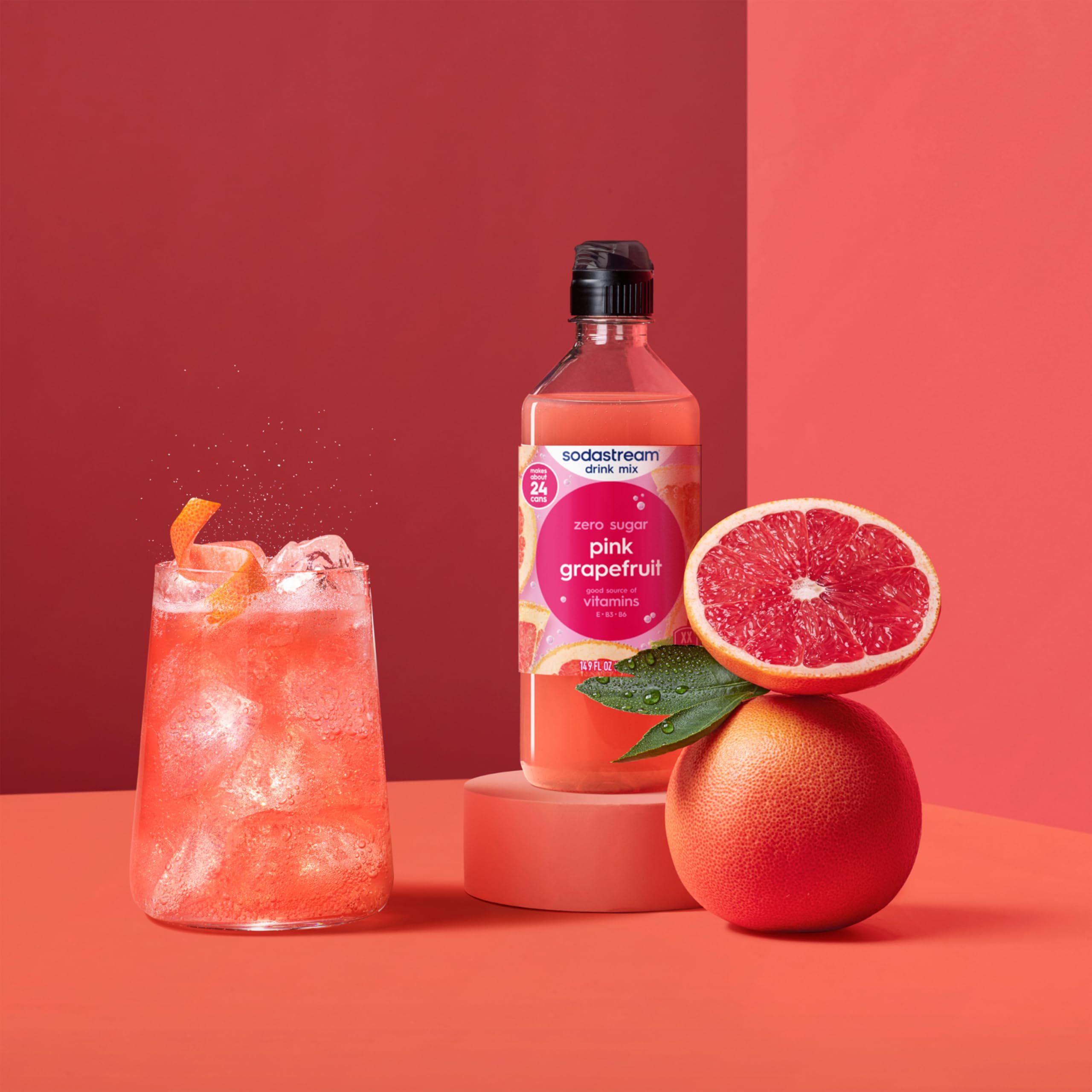 SodaStream empaque lateral mostrando información del rendimiento