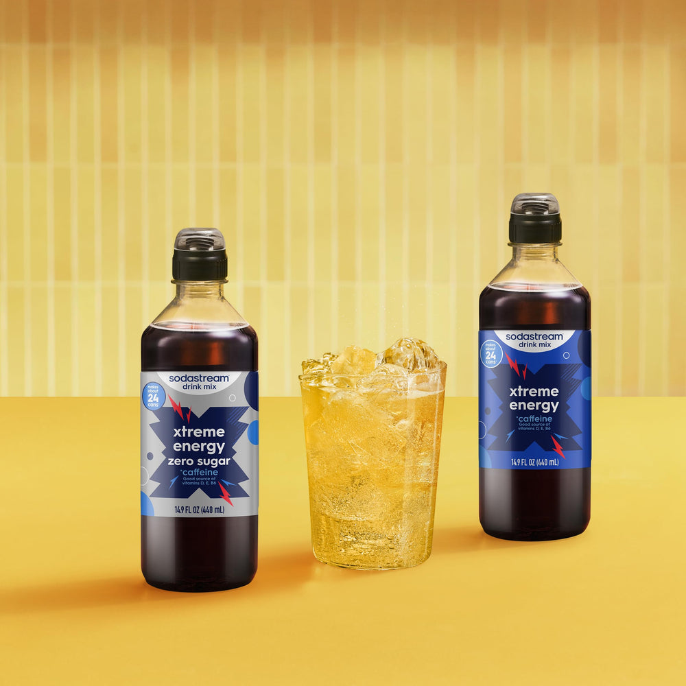 sodastream etiqueta nutricional destacando vitaminas y cafeína