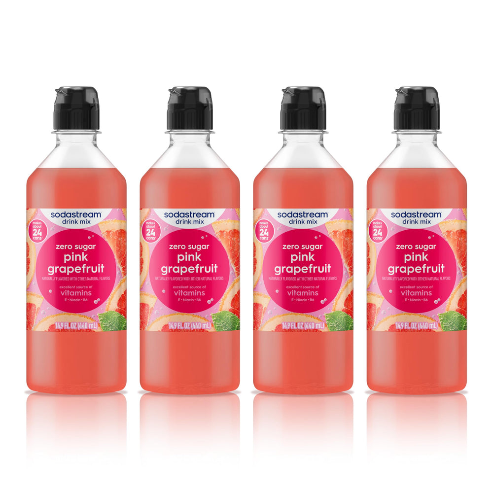 sodastream pack frontal de cuatro botellas pomelo para múltiples bebidas