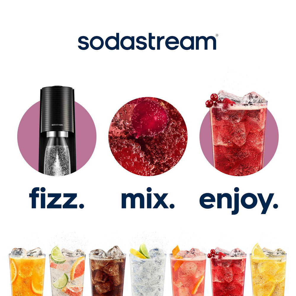 SodaStream Mtn Dew Code Red mezclando en botella para preparar bebida
