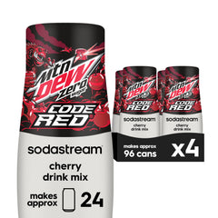 SodaStream Mtn Dew Code Red frontal mostrando el envase y sabor