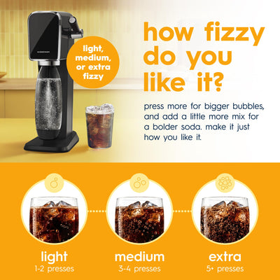 sodastream MUG four bottles lined up to show size and servings