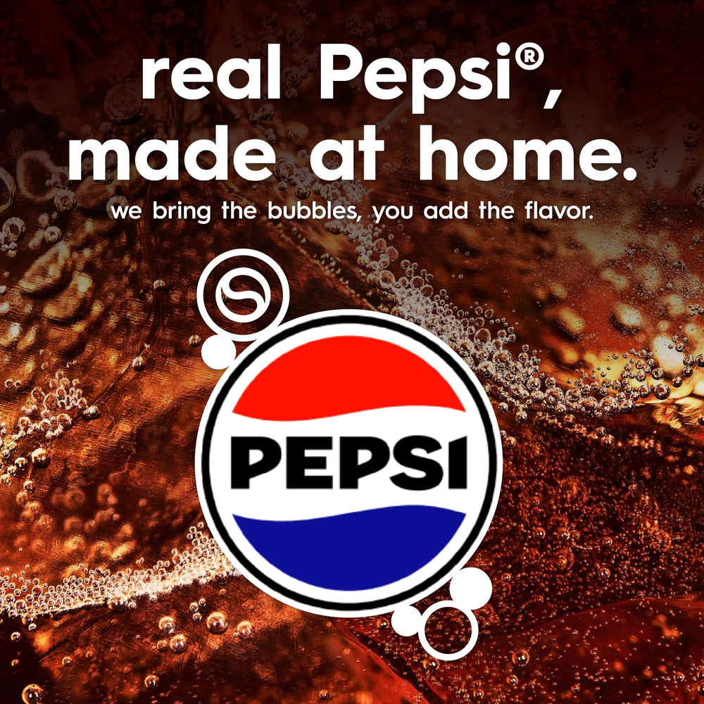 sodastream etiqueta de botella Pepsi Zero detalle legible y auténtico