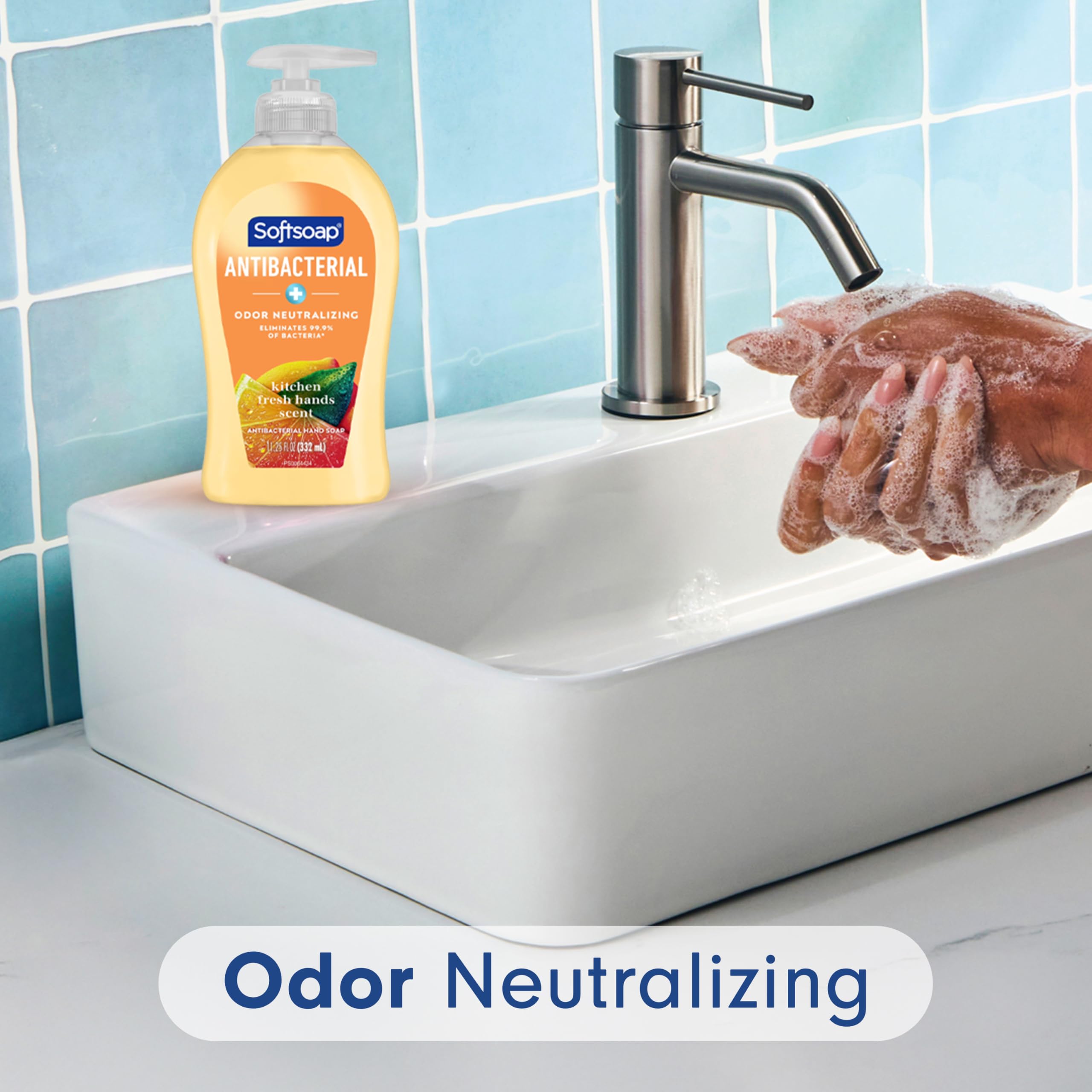 Softsoap primer plano de la bomba dispensadora para uso fácil y sin derrames