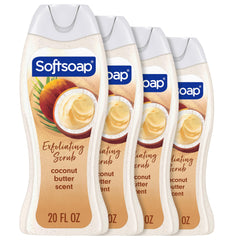 Softsoap front packaging showing bottle and coconut butter scent benefit