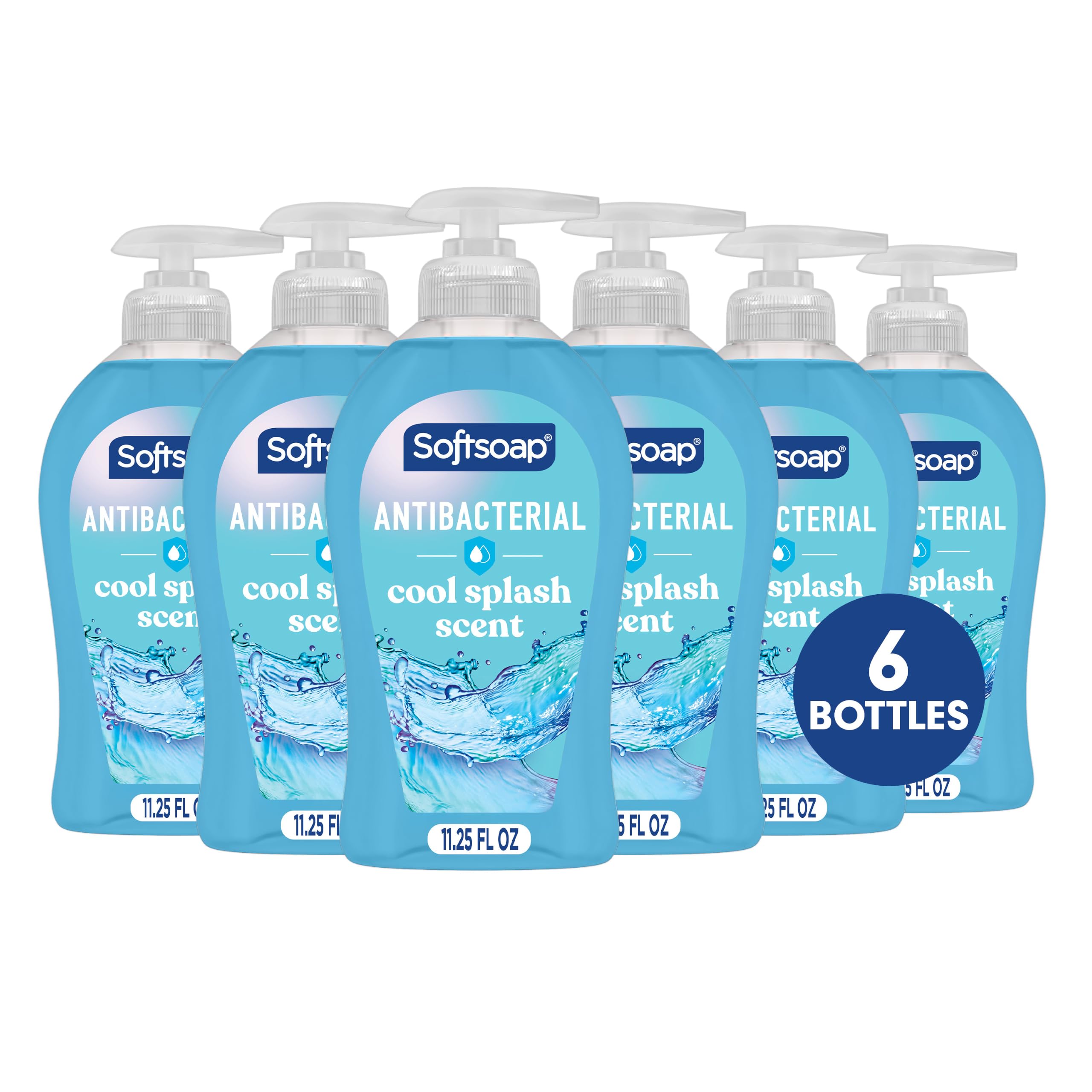 Softsoap botella frontal Cool Splash mostrando diseño y practicidad
