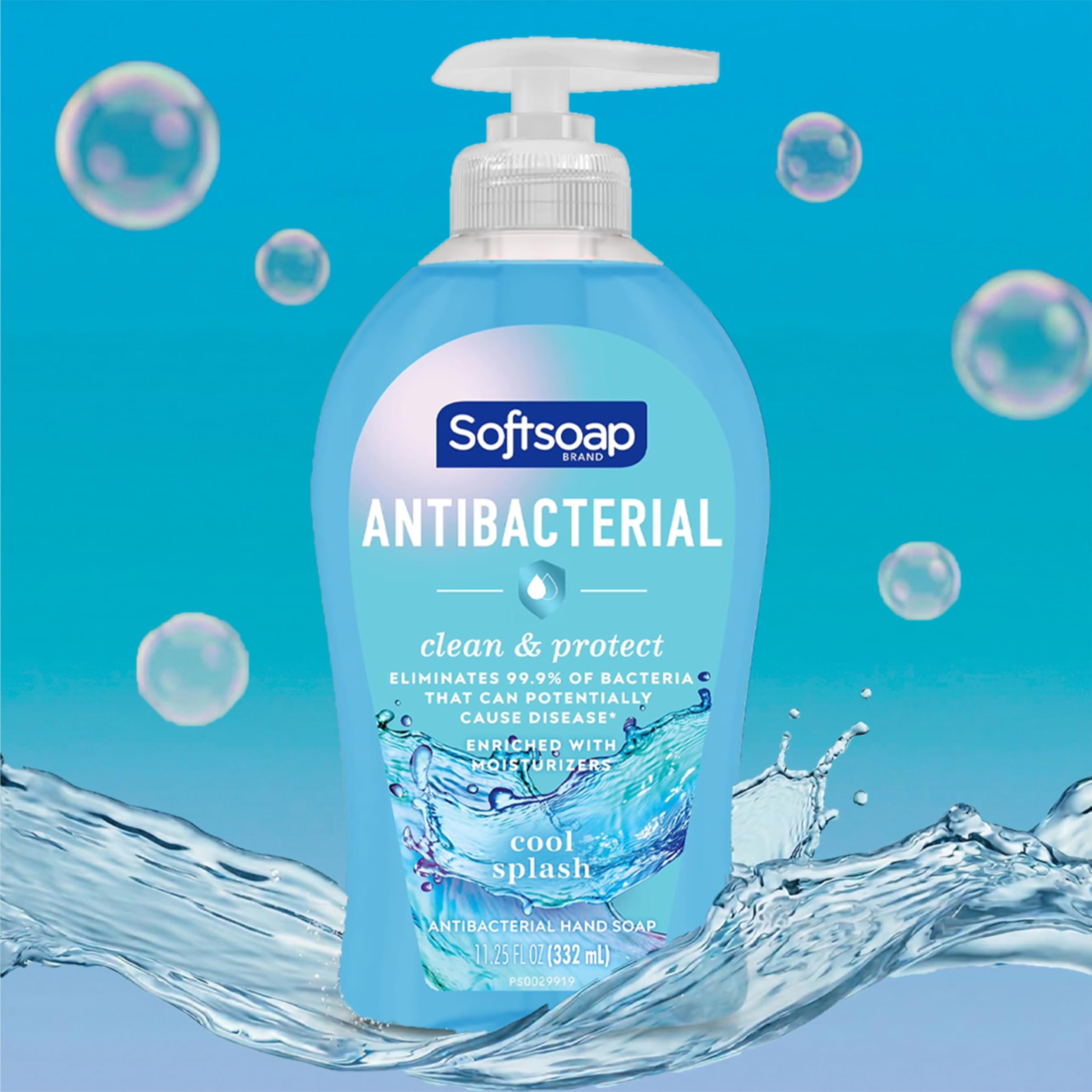 Softsoap etiqueta con instrucciones claras y beneficios resumidos