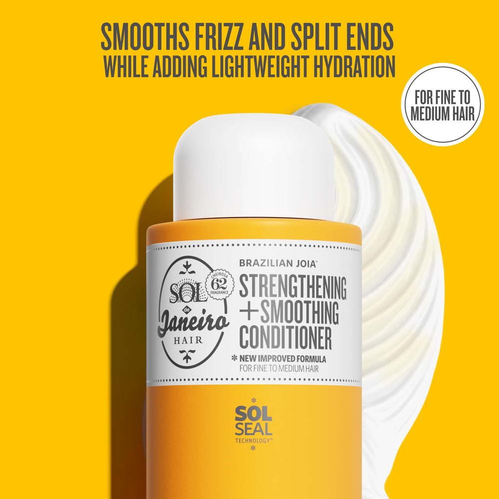 Sol de Janeiro crema de acondicionador mostrando hidratación y desenredo